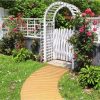 SUGIFT 7 FT Wooden Garden Pathway Roll Out Curved Fir Wood Walkway with Anti - Image 4