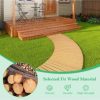SUGIFT 7 FT Wooden Garden Pathway Roll Out Curved Fir Wood Walkway with Anti - Image 5