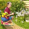 SUGIFT 7 FT Wooden Garden Pathway Roll Out Curved Fir Wood Walkway with Anti - Image 6