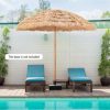 SKONYON 8 Feet Patio Thatched Tiki Umbrella Hawaiian Hula Beach Umbrella - Image 2