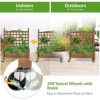 32in Wood Planter Box with Trellis Mobile Raised Bed for Climbing Plant - Image 7
