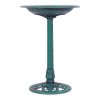 SKONYON Outdoor Garden Green Pedestal Bird Bath Feeder - Image 4