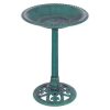 SKONYON Outdoor Garden Green Pedestal Bird Bath Feeder - Image 9