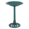 SKONYON Outdoor Garden Green Pedestal Bird Bath Feeder