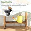 SKONYON Wooden Rolling Raised Garden Bed with Trellis and Storage Shelf - Image 3
