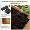 SKONYON Wooden Rolling Raised Garden Bed with Trellis and Storage Shelf - Image 4