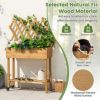 SKONYON Wooden Rolling Raised Garden Bed with Trellis and Storage Shelf - Image 5