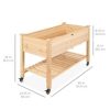 Best Choice Products Raised Garden Bed 48x24x32in Wood Mobile Elevated Planter w/ Wheel Locks, Shelf, Liner - Image 5
