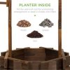 Best Choice Products Rustic Wooden Wishing Well Planter Outdoor Home Decor for Patio, Garden, Yard w/ Hanging Bucket - Image 4