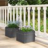 2 Pack Square Planter Box with Drainage Gaps for for Front Porch Garden Balcony - Image 5