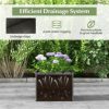 2 Pack Square Planter Box with Drainage Gaps for for Front Porch Garden Balcony - Image 7