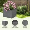 2 Pack Square Planter Box with Drainage Gaps for for Front Porch Garden Balcony - Image 9