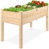 Best Choice Products Best Choice Product 48x24x30in Raised Garden Bed, Elevated Wooden Planter for Yard w/ Foot Caps, Liner