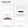 Streamdale Furniture 12' x 12' Pop Up Canopy Tent with Netting and Carry Bag, Instant Sun Shelter with 137 sq.ft Shade, Tents for Parties, Height Adjustable, for Outdoor, Garden, Patio, Khaki - Image 3