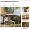 Streamdale Furniture 12' x 12' Pop Up Canopy Tent with Netting and Carry Bag, Instant Sun Shelter with 137 sq.ft Shade, Tents for Parties, Height Adjustable, for Outdoor, Garden, Patio, Khaki - Image 4