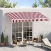 Streamdale Furniture 10' x 8' Retractable Awning, Patio Awnings, Sunshade Shelter w/ Manual Crank Handle, UV & Water - Image 2