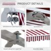 Streamdale Furniture 10' x 8' Retractable Awning, Patio Awnings, Sunshade Shelter w/ Manual Crank Handle, UV & Water - Image 5