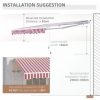 Streamdale Furniture 10' x 8' Retractable Awning, Patio Awnings, Sunshade Shelter w/ Manual Crank Handle, UV & Water - Image 6