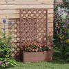 Streamdale Furniture Raised Garden Bed with Trellis Lattice, Wood Planter Box with Self Draining Gap, Freestanding Trellis Planter for Climbing Plants, Vines, Flowers, 29.5" x 13.25" x 53.25", Light Brown - Image 5