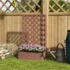 Streamdale Furniture Raised Garden Bed with Trellis Lattice, Wood Planter Box with Self Draining Gap, Freestanding Trellis Planter for Climbing Plants, Vines, Flowers, 29.5" x 13.25" x 53.25", Light Brown - Image 9