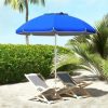 Streamdale Furniture 5.7' Portable Beach Umbrella with Tilt, Adjustable Height, 2 Cup Holders & Hooks, UV 40+ Ruffled Outdoor Umbrella with Vented Canopy, Blue - Image 3