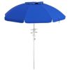 Streamdale Furniture 5.7' Portable Beach Umbrella with Tilt, Adjustable Height, 2 Cup Holders & Hooks, UV 40+ Ruffled Outdoor Umbrella with Vented Canopy, Blue - Image 2