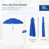 Streamdale Furniture 5.7' Portable Beach Umbrella with Tilt, Adjustable Height, 2 Cup Holders & Hooks, UV 40+ Ruffled Outdoor Umbrella with Vented Canopy, Blue - Image 5