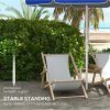 Streamdale Furniture 5.7' Portable Beach Umbrella with Tilt, Adjustable Height, 2 Cup Holders & Hooks, UV 40+ Ruffled Outdoor Umbrella with Vented Canopy, Blue - Image 6