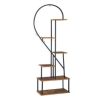 Slickblue Artisasset 2pcs 6 Layers Half Heart Iron Wood Plant Stand - Image 2