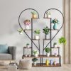 Slickblue Artisasset 2pcs 6 Layers Half Heart Iron Wood Plant Stand - Image 4