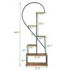 Slickblue Artisasset 2pcs 6 Layers Half Heart Iron Wood Plant Stand - Image 5
