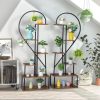 Slickblue Artisasset 2pcs 6 Layers Half Heart Iron Wood Plant Stand - Image 9