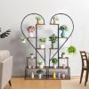 Slickblue Artisasset 2pcs 6 Layers Half Heart Iron Wood Plant Stand - Image 7