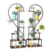 Slickblue Artisasset 2pcs 6 Layers Half Heart Iron Wood Plant Stand - Image 8