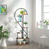Slickblue Artisasset 2pcs 6 Layers Half Heart Iron Wood Plant Stand - Image 10
