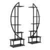 Slickblue Artisasset 2pcs 6th Floor Half Moon Ironwood Plant Stand - Image 2