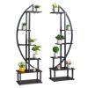Slickblue Artisasset 2pcs 6th Floor Half Moon Ironwood Plant Stand - Image 4