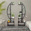 Slickblue Artisasset 2pcs 6th Floor Half Moon Ironwood Plant Stand - Image 6