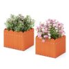 SUGIFT 2 Pack Square Planter Box with Drainage Gaps for for Front Porch Garden Balcony - Image 2