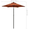 Garden Parasol with LED Lights Terracotta 78.7"x83.1" Aluminum - Image 9