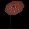 Cantilever Garden Parasol with LED Lights and Steel Pole Terracotta - Image 6