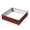 Outsunny 4' x 4' Outdoor Raised Garden Steel Planter Bed Frame, Natural - Image 3