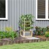 Outsunny Outdoor Planter with Trellis Wooden Planter Box, - Image 3