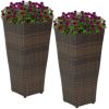 Set of 2 Square Tall Wicker Planters - Image 6