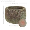 10" Round Lava Finish Ceramic Plant Pot Set - Image 3