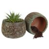 10" Round Lava Finish Ceramic Plant Pot Set - Image 8