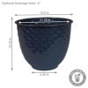 Dinah 12.5" Metal Outdoor Plant Pot Set with Drainage Holes and Rubber Plugs - Image 3