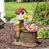 Sunnydaze Decor Polyresin Bird House Outdoor Statue Planter with Solar LED Lighted Birds - Image 4