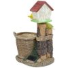 Sunnydaze Decor Polyresin Bird House Outdoor Statue Planter with Solar LED Lighted Birds - Image 8