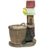 Sunnydaze Decor Polyresin Bird House Outdoor Statue Planter with Solar LED Lighted Birds - Image 6